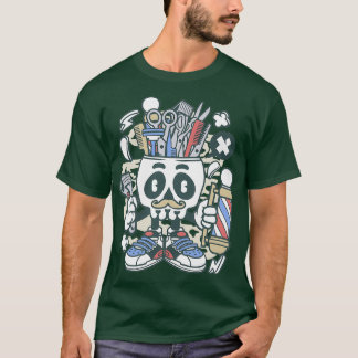 Camiseta Hipster Skull Barber