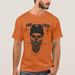 Camiseta Hipster Skull Beanie and Beard