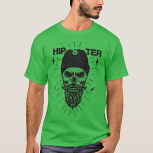 Camiseta Hipster Skull Beanie y Beard Classic TShirt