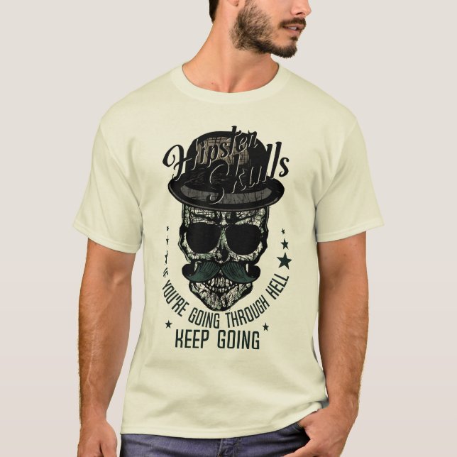 Camiseta hipster skull tete de mort crane pirate citation m (Anverso)