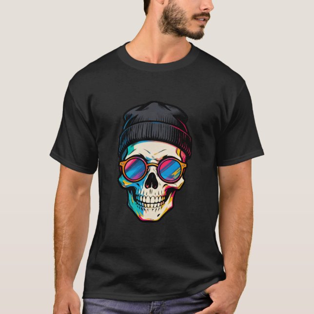 Camiseta Hipster Skully (Anverso)