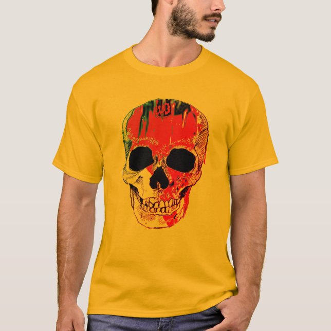 Camiseta Hipster Spooky Blooll Skull Halloween Shirt (Anverso)