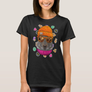 Camiseta Hipster Squirrel Geek Nerazas Gafas de Amor Animal