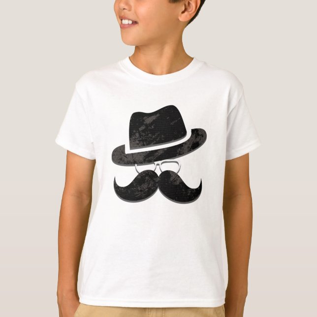 Camiseta Hipster Sr. Mustache Gorra Gafas Personalizado Vin (Anverso)