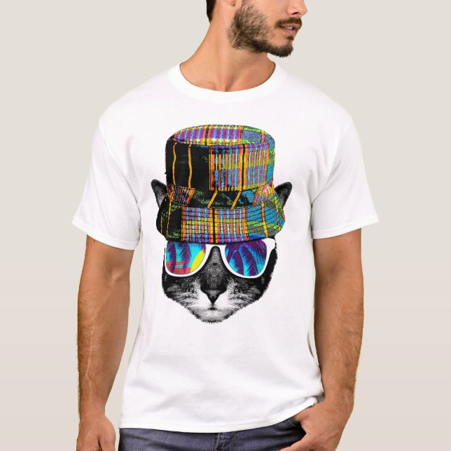 Camiseta Hipster summer cat (Anverso)