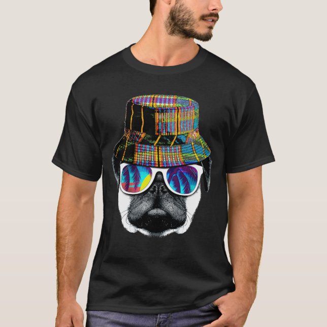 Camiseta Hipster summer pug (Anverso)