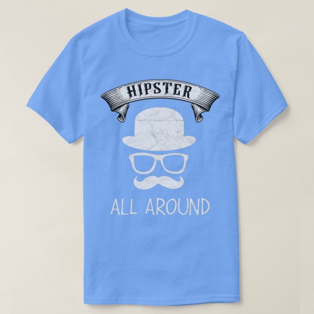 Camiseta Hipster Todo El Alrededor Del Regalo De Barba Para (Diseño del anverso)