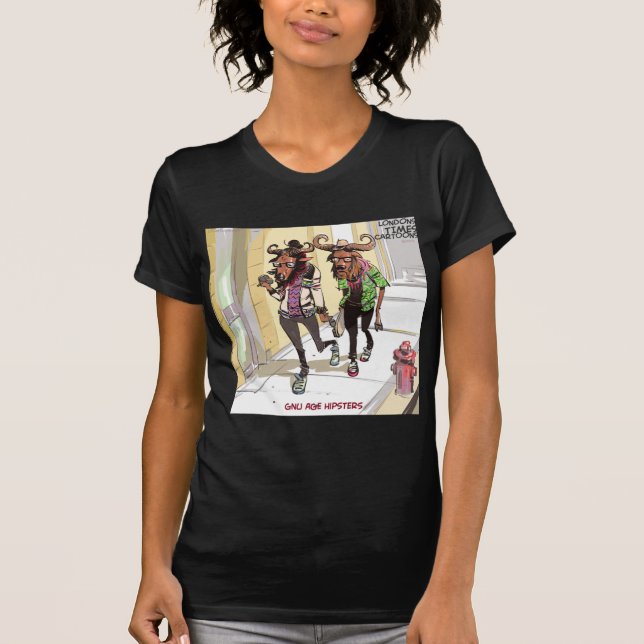 Camiseta Hipsters Divertidos de la Era Gnu (Anverso)