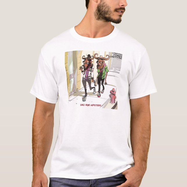 Camiseta Hipsters Divertidos de la Era Gnu (Anverso)