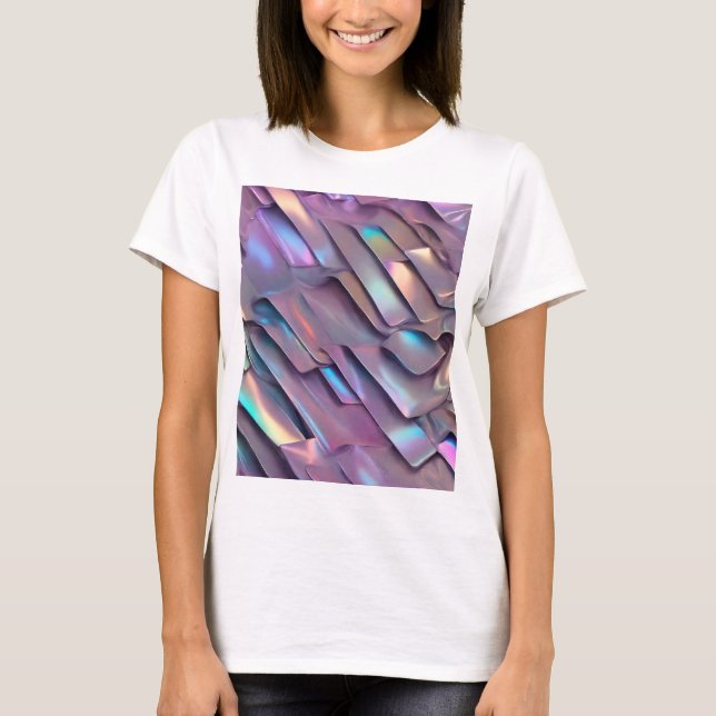 Camiseta Hiridiscente futurista/holográfico abstracto (Anverso)