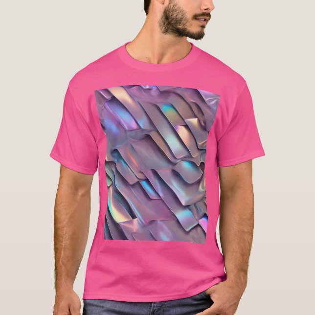Camiseta Hiridiscente futurista/holográfico abstracto (Anverso)