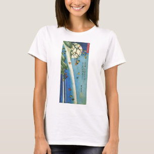 Camiseta Hiroshige Moon Sobre Una Cascada De Bella Artes Ja