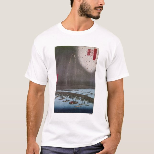Camiseta Hiroshige: Opinión de Edo, 1858 (Anverso)
