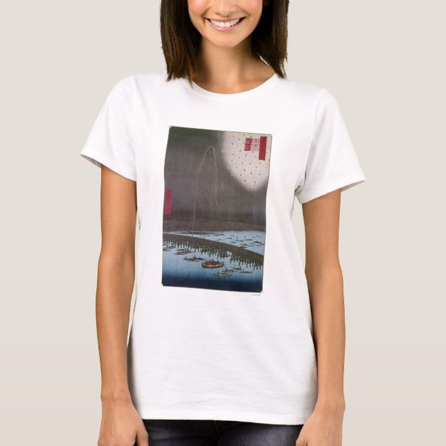Camiseta Hiroshige: Opinión de Edo, 1858 (Anverso)