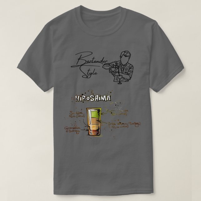 Camiseta Hiroshima estilo barman (Diseño del anverso)