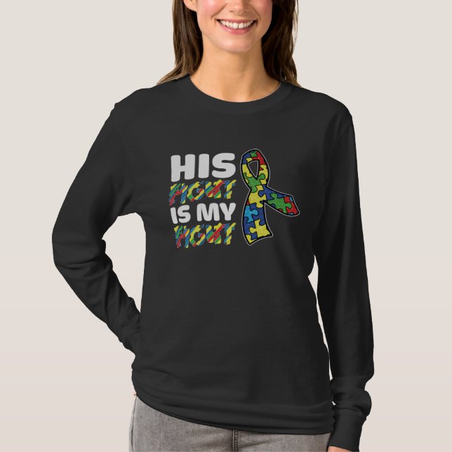 Camiseta His Fight Is My Fight Autism Awareness Mens Womens (Anverso)