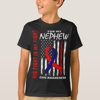 Camiseta His Fight Nephew Chd Awareness American Flag Graph