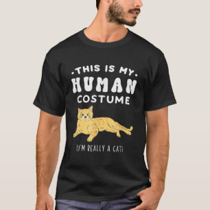 Camiseta His Is My Human Costume I Really A Cat Abby Cat
