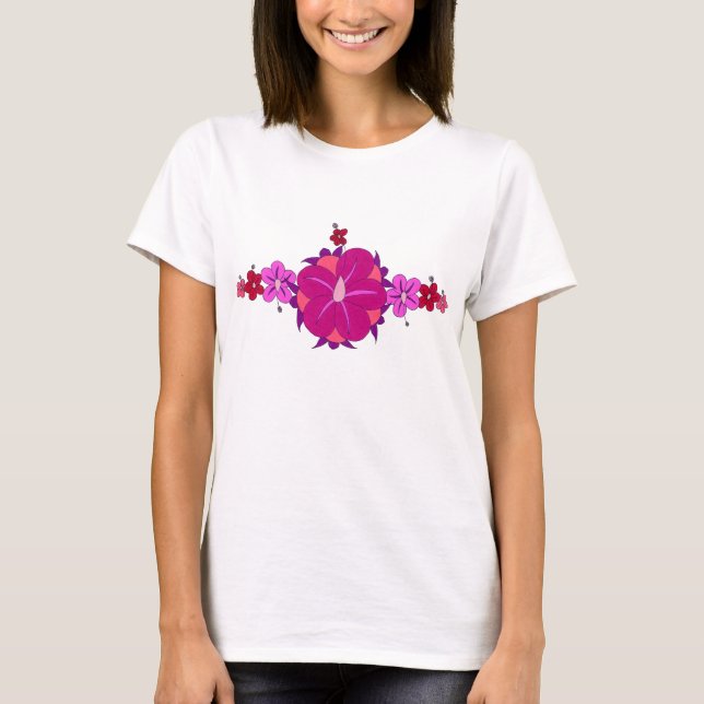 Camiseta Hisbiscus rosado (Anverso)