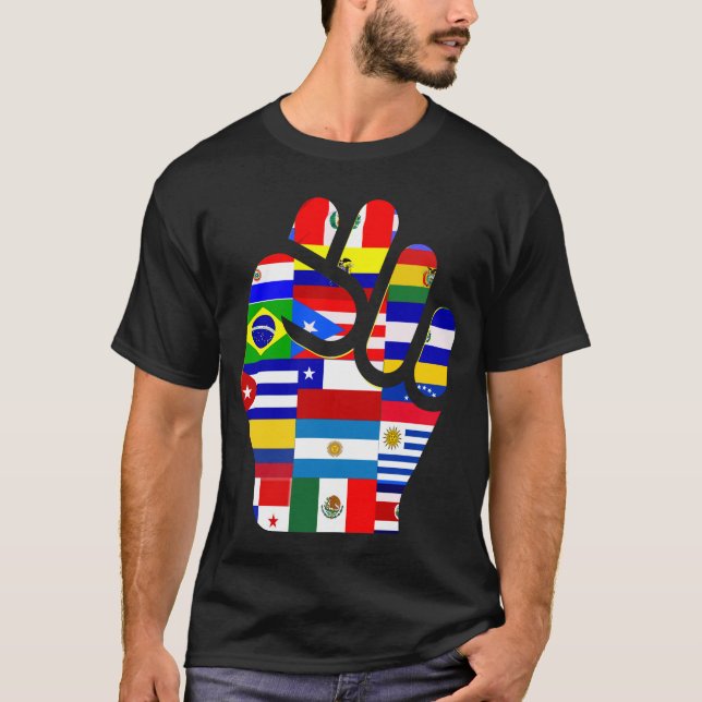 Camiseta Hispanic heritage month latin american flags 2024 (Anverso)
