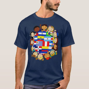 Camiseta Hispanic Heritage Month Latino Countries Flags Kid