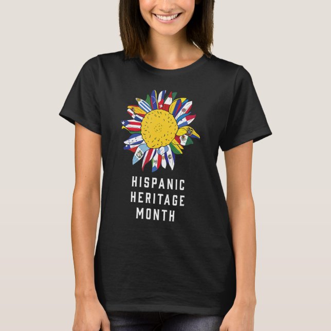 Camiseta Hispanic Heritage Month Latino Countries Flags Ret (Anverso)
