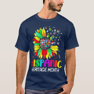 Camiseta Hispanic Heritage Month Latino Countries Flags Sun