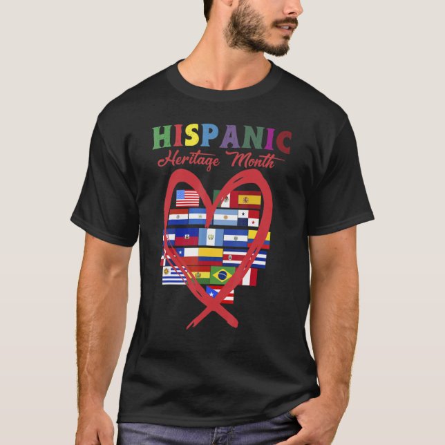 Camiseta Hispanic Heritage Month National Latino Countries  (Anverso)