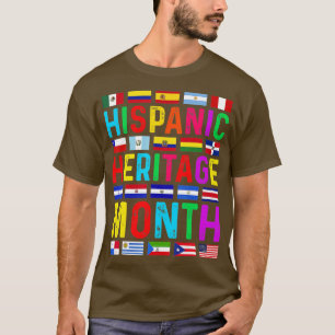 Camiseta Hispanic Heritage Month National Latino Countries