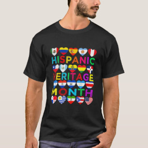 Camiseta Hispanic Heritage Month National Latino Flags Coun