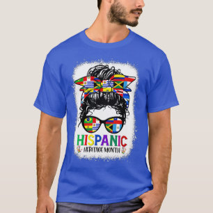 Camiseta Hispanic Heritage Month Women Latino Flag all Coun