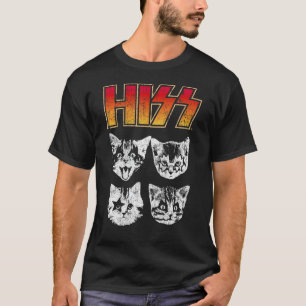 Camiseta HISS Cat Funny Cats Kitts Rock Music Cat Lover H