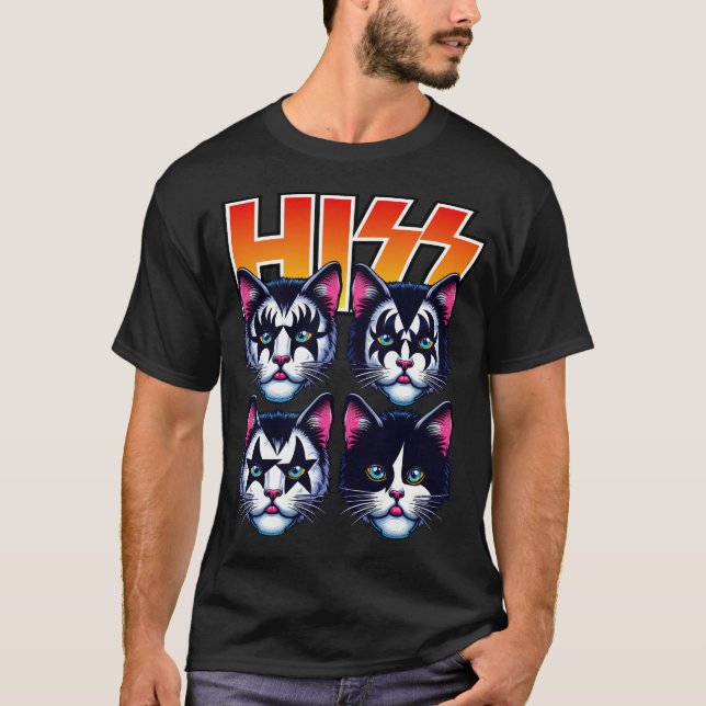Camiseta Hiss Cats Rock Gatitos Rockefeller Gates Amantes (Anverso)