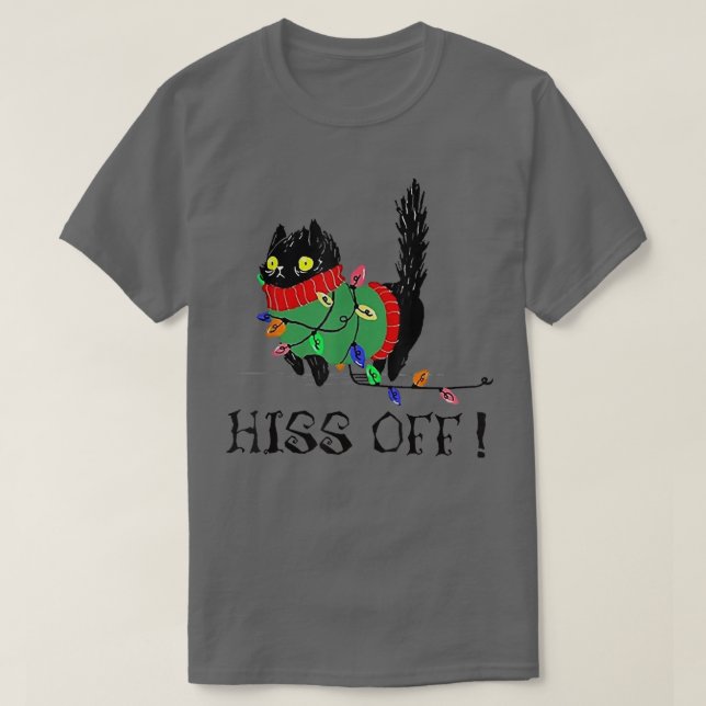 Camiseta Hiss Off Funny Halloween Black Cat  (Diseño del anverso)