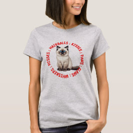 Camiseta Hisses y besos, gato Birman
