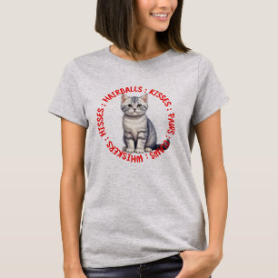 Camiseta Hisses y besos, gato británico de pelo corto