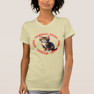 Camiseta Hisses y besos, gato de Tortoiseshell