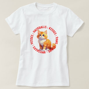 Camiseta Hisses y besos, ginger cat