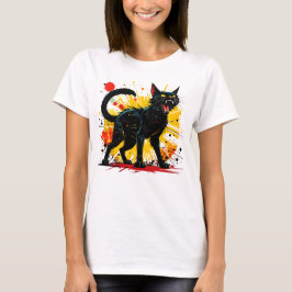 Camiseta Hissing Defensive Black Cat Women's