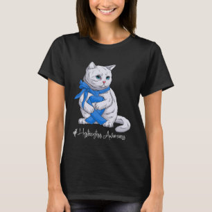 Camiseta Histiocitosis Mes de Conciencia Cinta Azul Gato