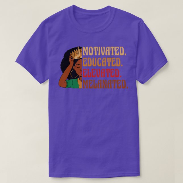 Camiseta Histor negro con educación motivada elevado y mela (Diseño del anverso)