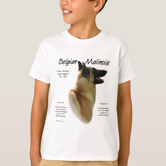 Camiseta Historia belga malinois; todo sobre Malinois (Anverso)