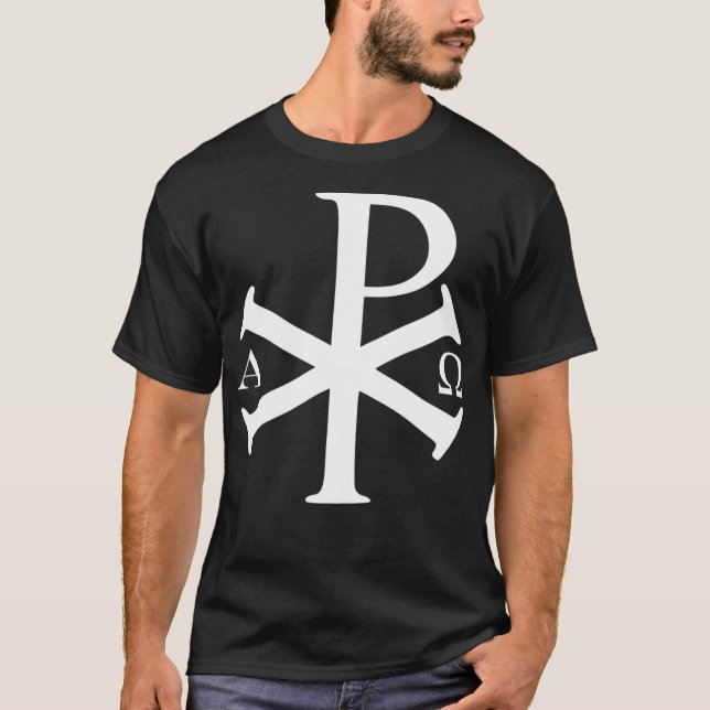 Camiseta Historia cristiana Alpha Omega Chi Rho bizantino C (Anverso)