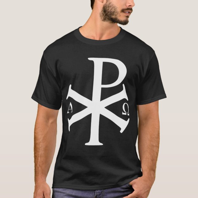 Camiseta Historia cristiana Alpha Omega Chi Rho bizantino C (Anverso)