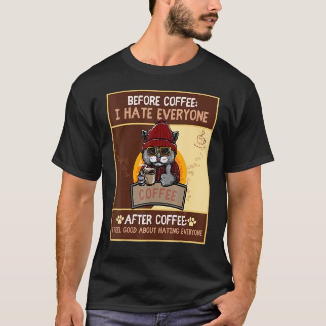 Camiseta Historia de gato y café (Anverso)