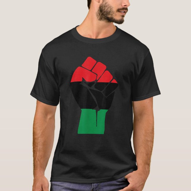 Camiseta Historia de la Bandera de Liberación Negra Panafri (Anverso)