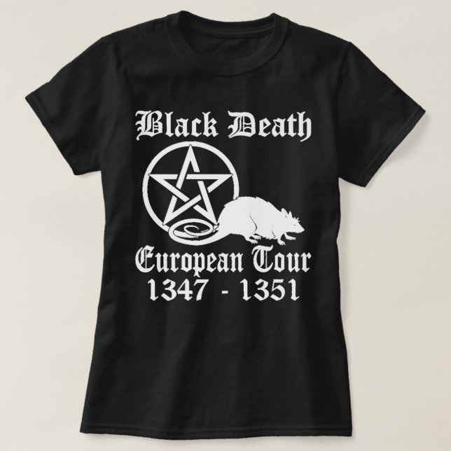 Camiseta Historia de la gira de bandas divertidas Black Dea (Diseño del anverso)