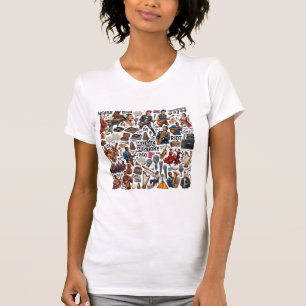 Camiseta Historia de la Música y Colaje de Géneros - Retro,