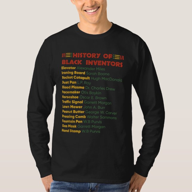 Camiseta Historia De Los Inventores Negros Historia Negra (Anverso)