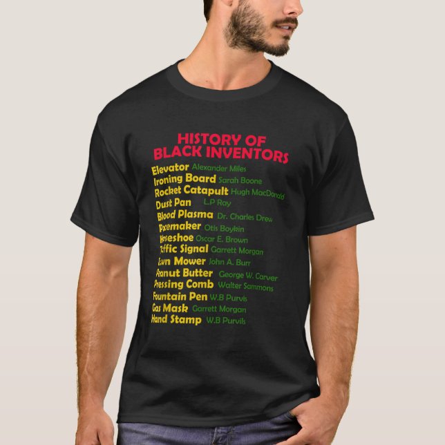 Camiseta Historia De Los Inventores Negros Mes De Historia  (Anverso)
